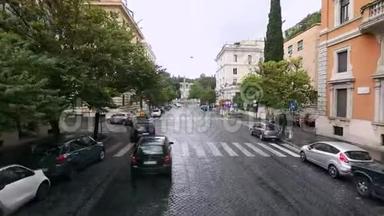 意大利美丽的街道，罗马古老的街道和车窗